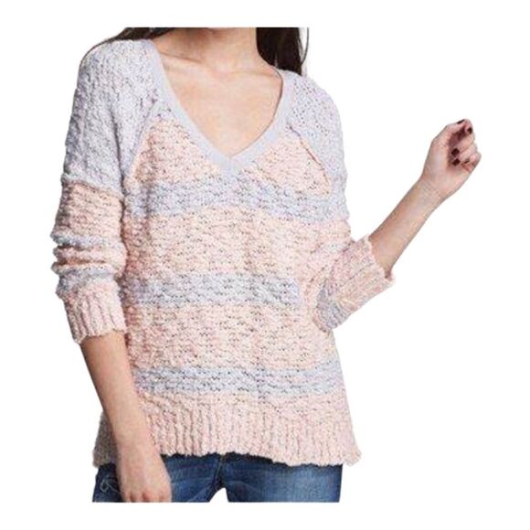 Free People Tops - Free People Small Pink and Purple Knit Sweater